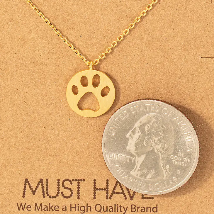 Paw Print Pendent Necklace