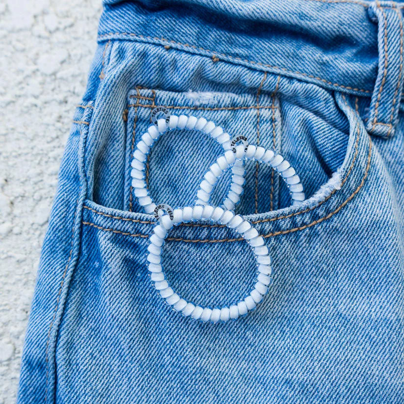 Washed Denim Hair Ties - TELETIES