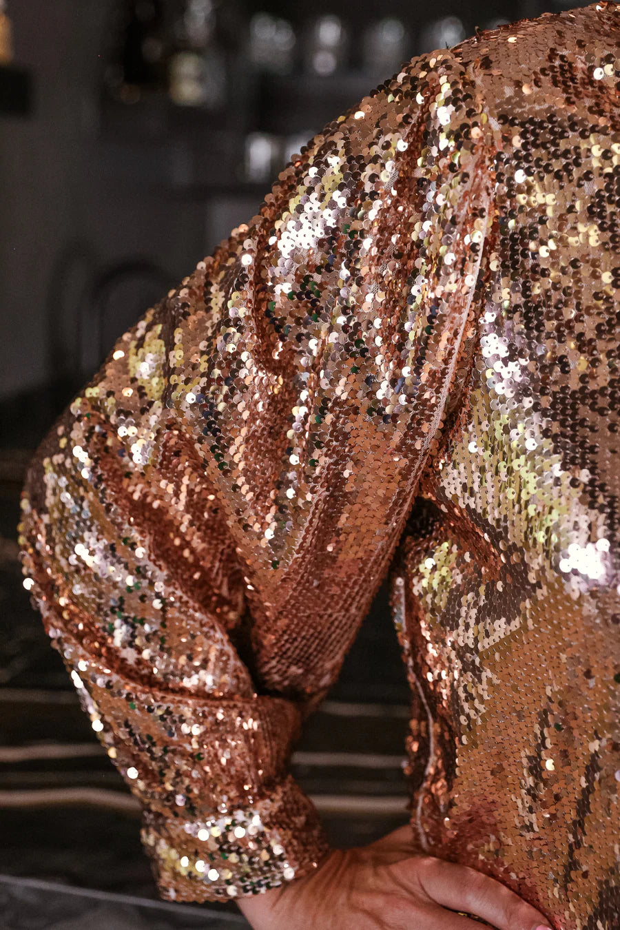 Golden Glow Sequin Top