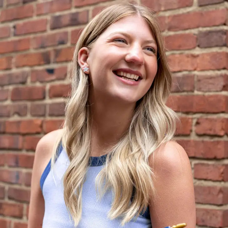 Mini Star Studs- Pearly White