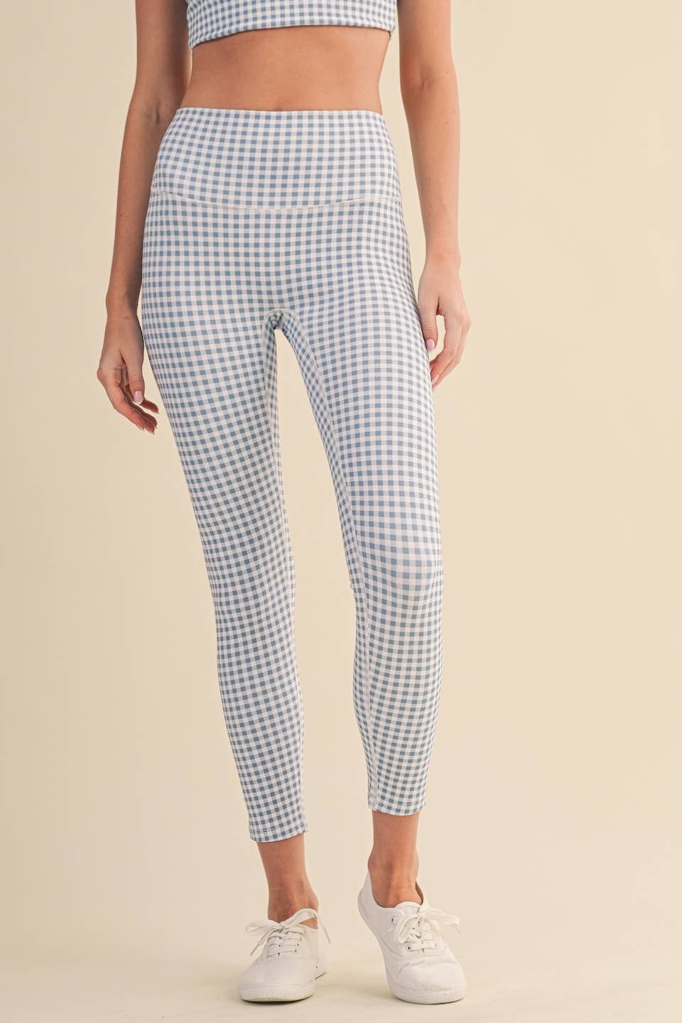 Gingham Print Performance High-Rise Leggings