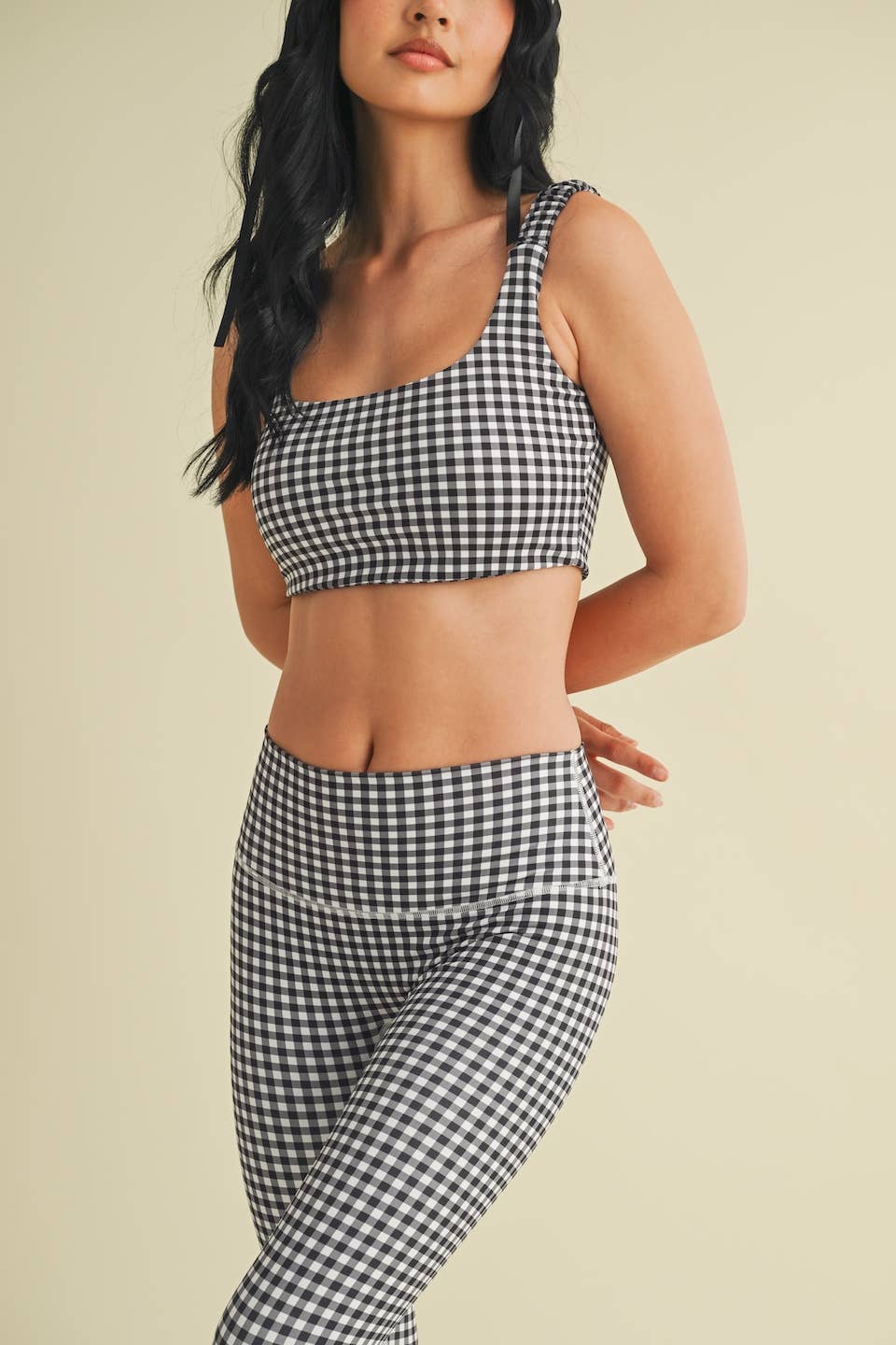 Gingham Print Performance High-Rise Leggings