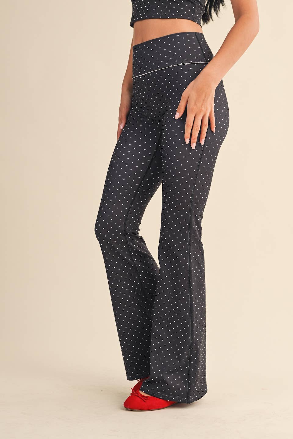 Polka Dot Performance Flare Leggings