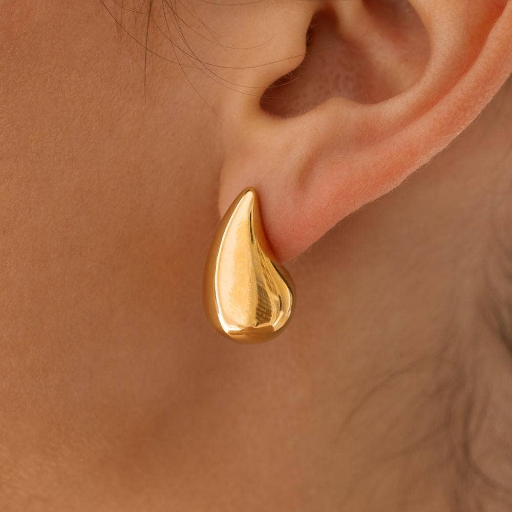 ALCO Jewelry Cabo earrings featuring gold-tone hoops with intricate detailing and dangling charms.