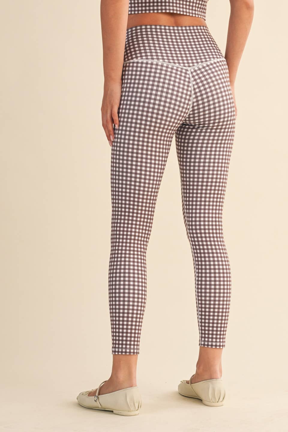 Gingham Print Performance High-Rise Leggings