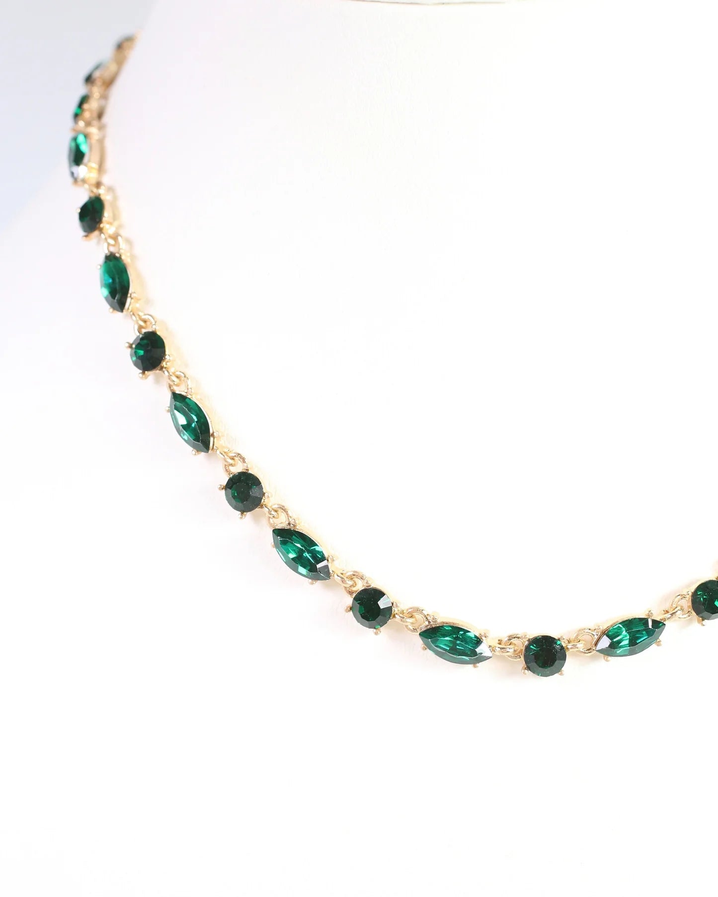 Charlie Rhinestone Necklace- Emerald