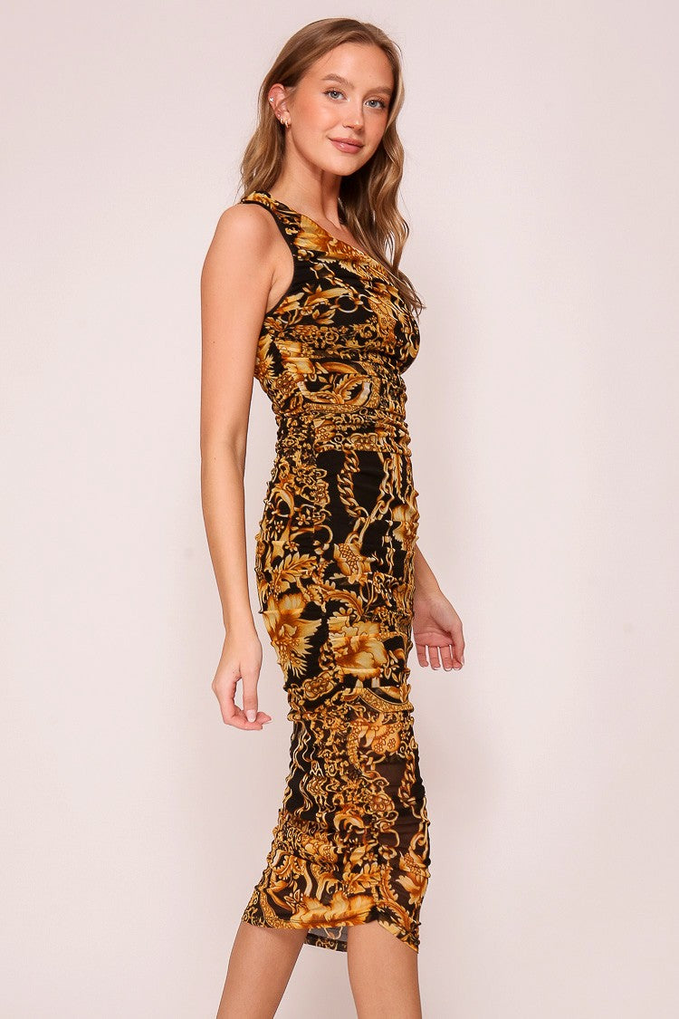 Virginia One Shoulder Midi