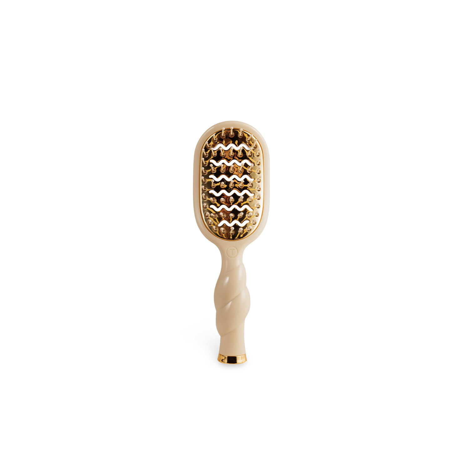 Tan Mini Vented Brush by TELETIES, lightweight hairbrush with vented design for quick drying and gentle styling.