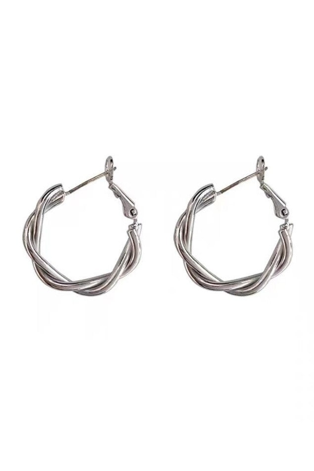Twisted Hoop Earrings- Waterproof