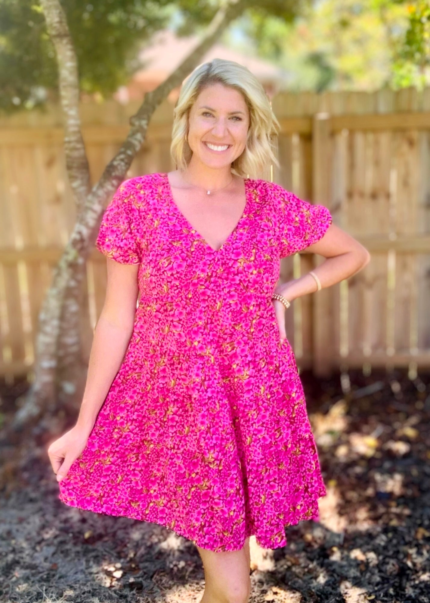 Cora Floral Fall Mini Dress