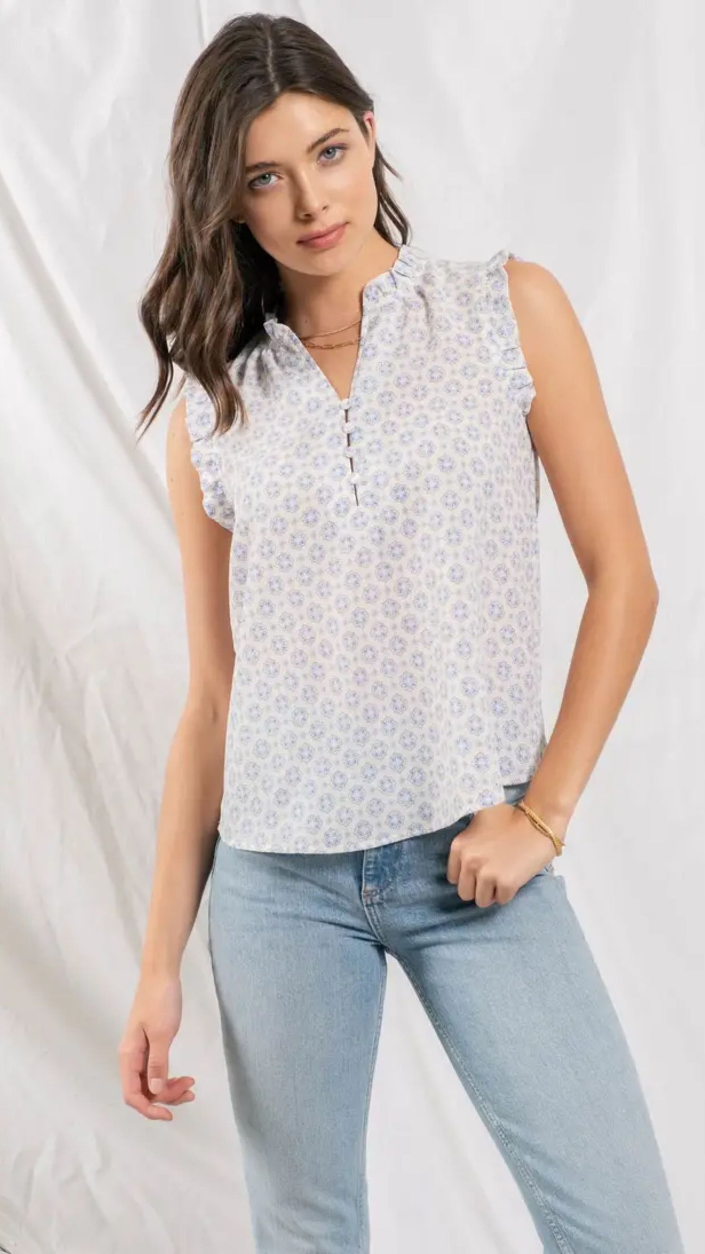 Lydia Sleeveless Woven Top
