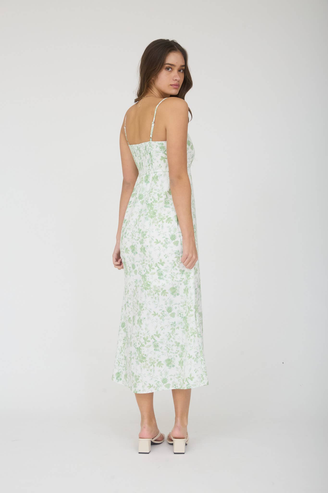 WATERCOLOR FLORAL MIDI DRESS