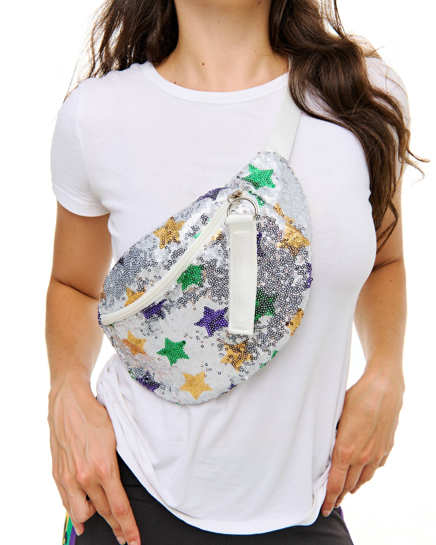 Mardi Gras sequin star Fanny pack