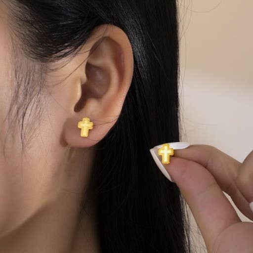CROSS STUD EARRINGS