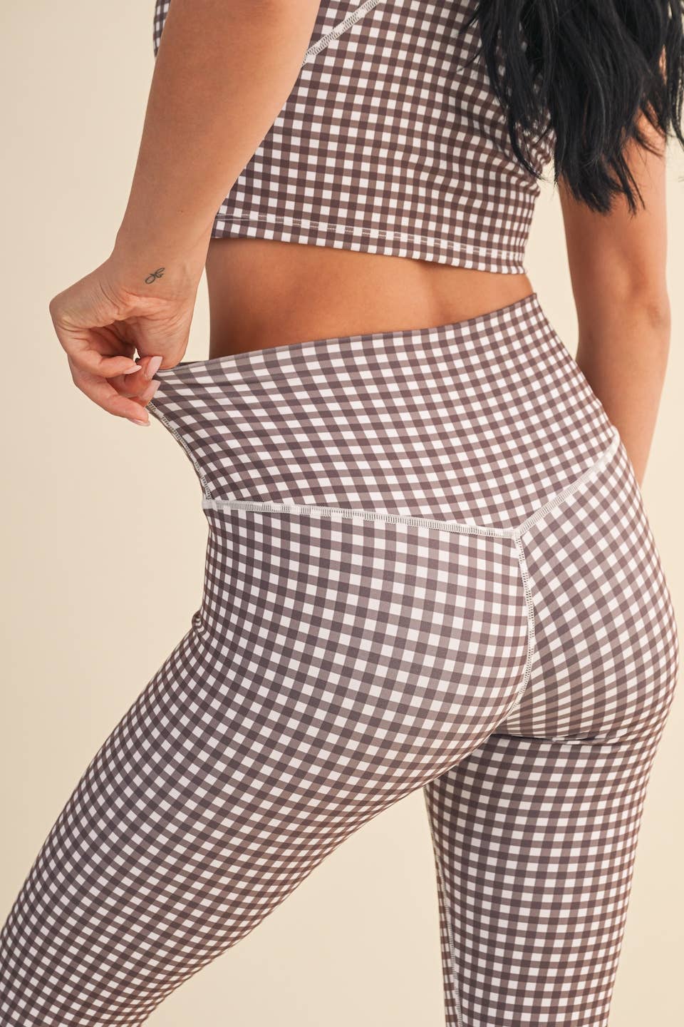 Gingham Print Performance High-Rise Leggings