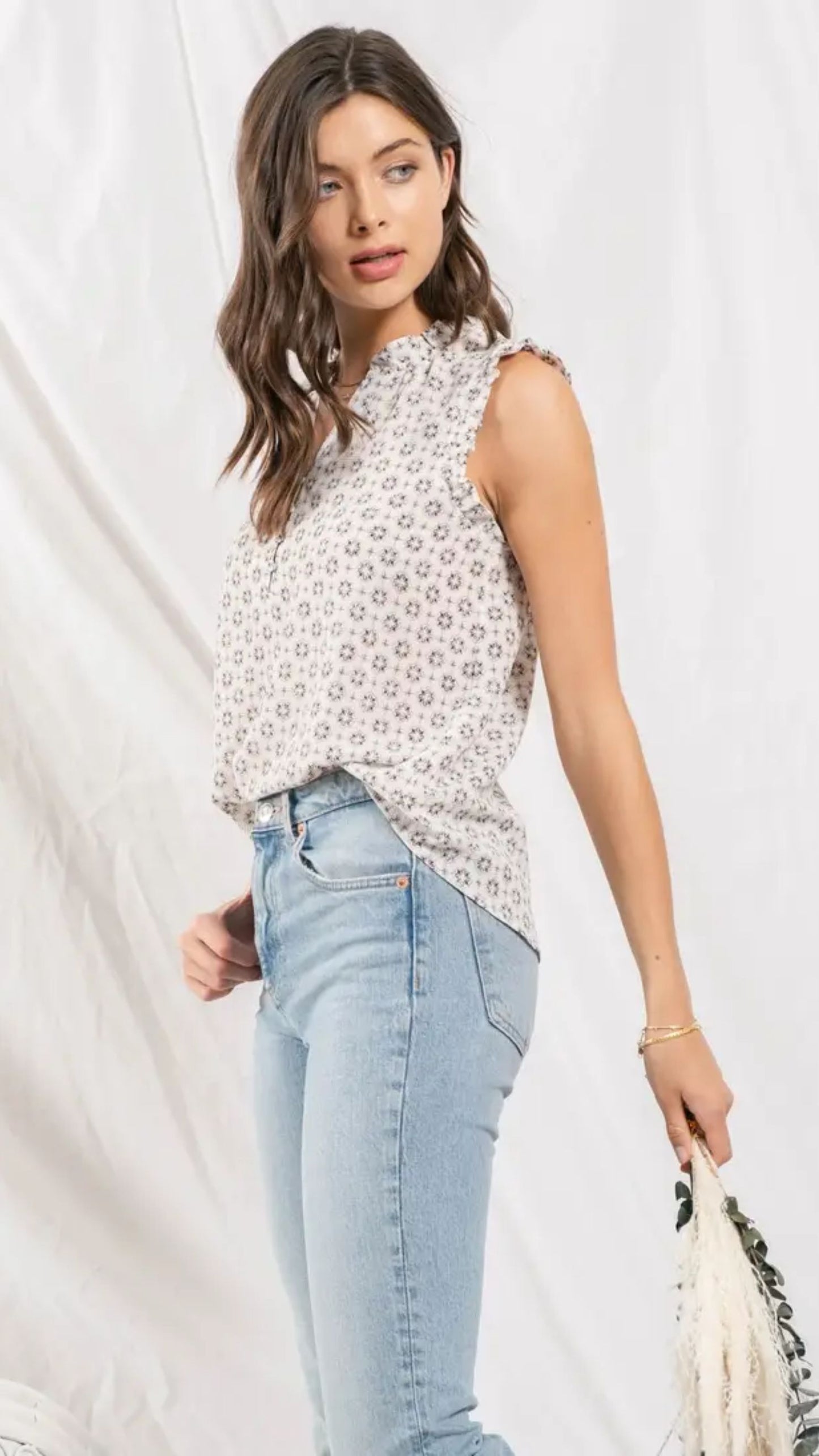 Lydia Sleeveless Woven Top