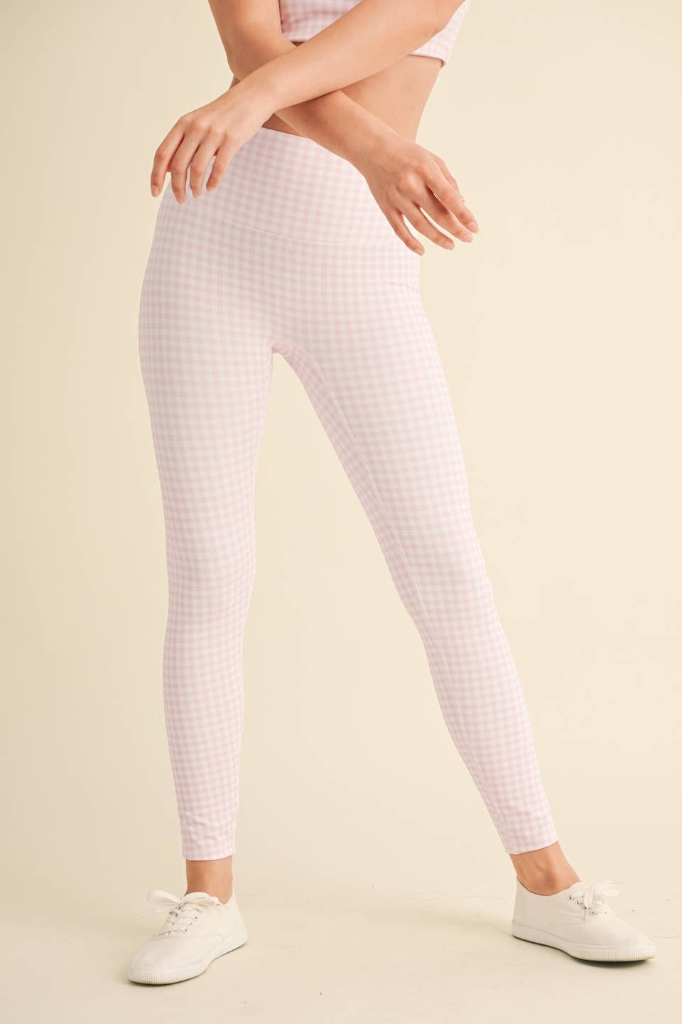 Gingham Print Performance High-Rise Leggings
