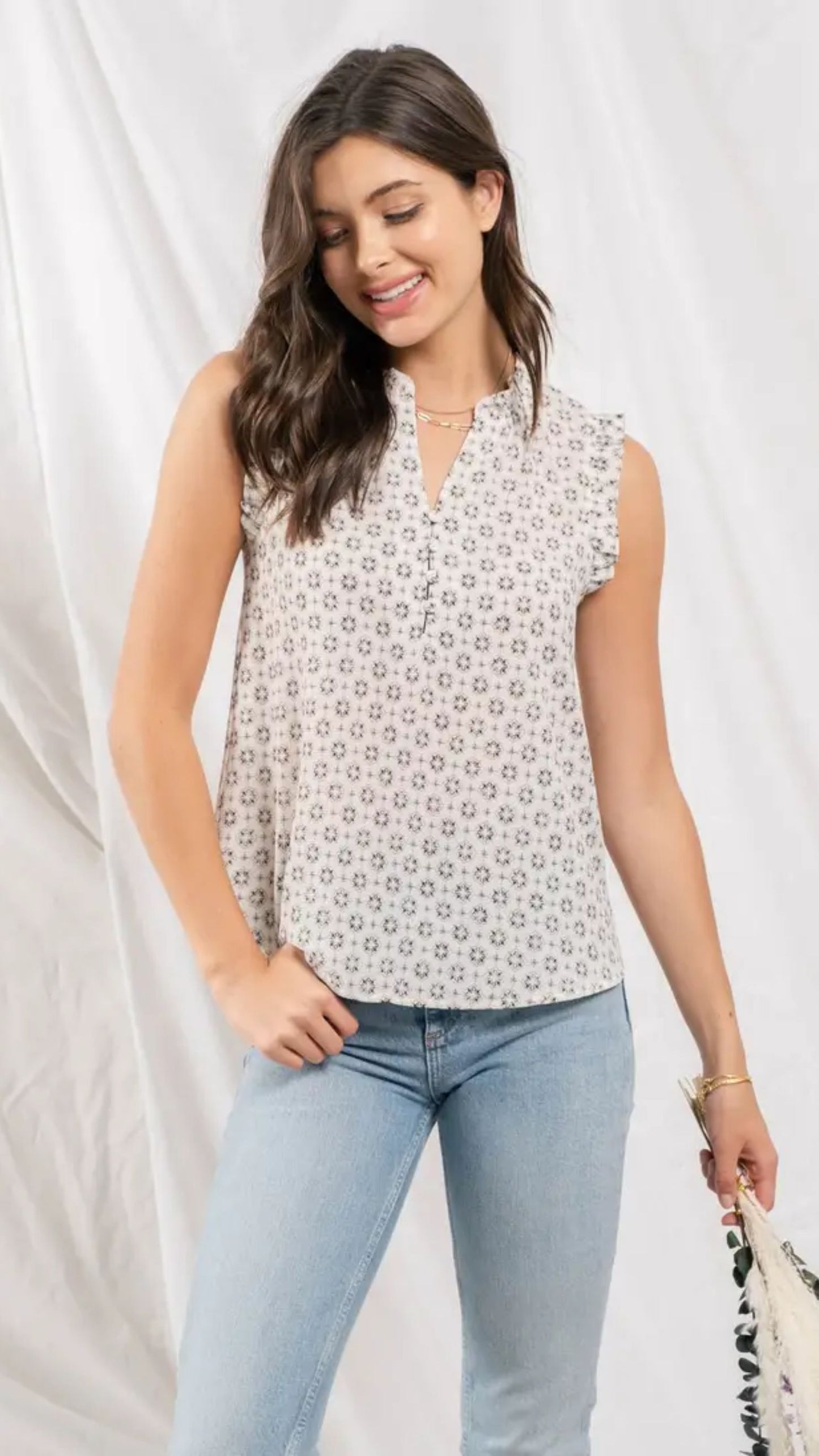 Lydia Sleeveless Woven Top