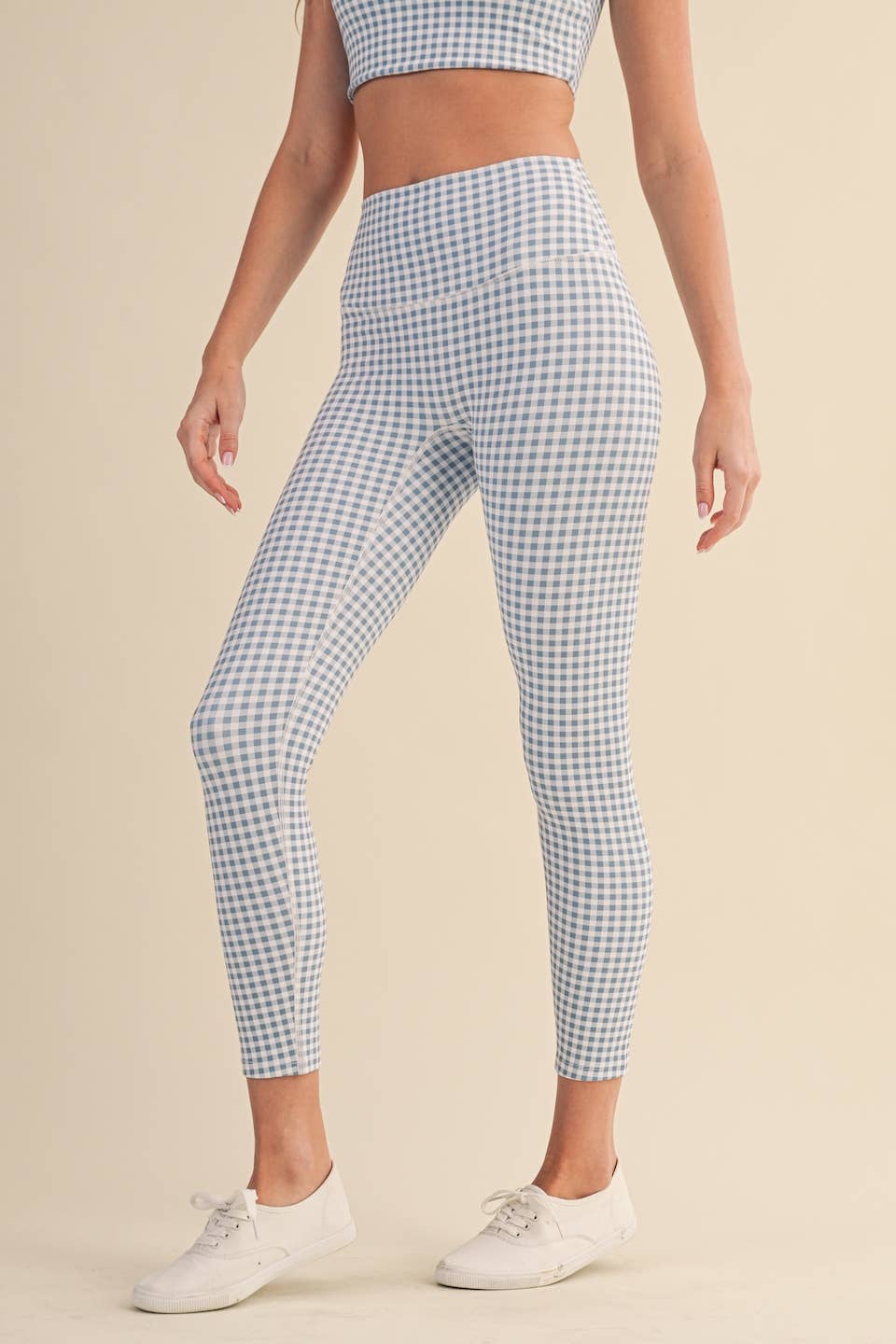 Gingham Print Performance High-Rise Leggings