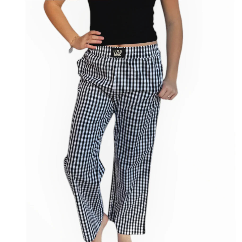 Black Gingham PAGH Pants - LULU MAC