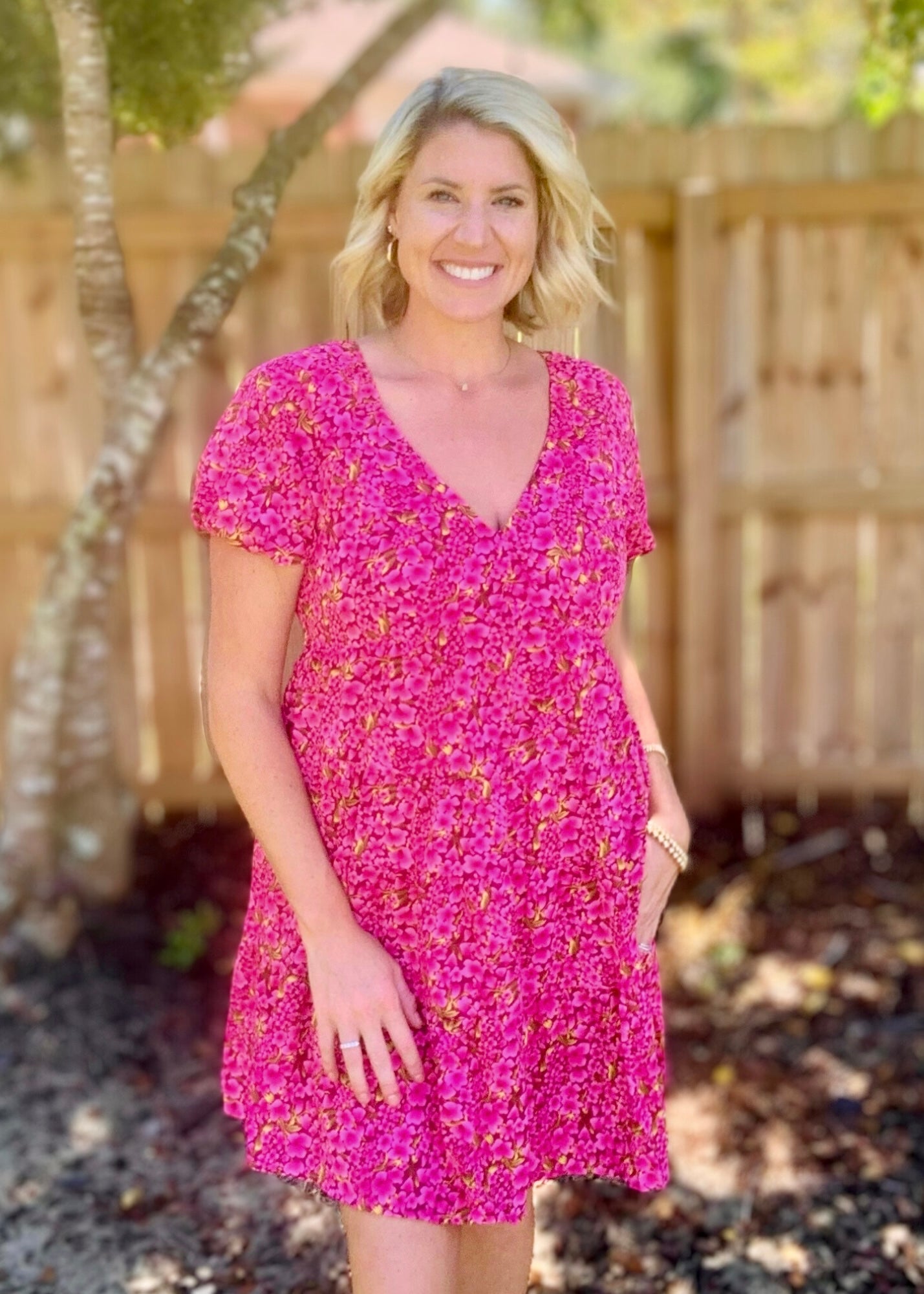 Cora Floral Fall Mini Dress