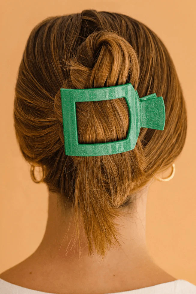 Shamrock Shimmer Square Flat Hair Clip - TELETIES