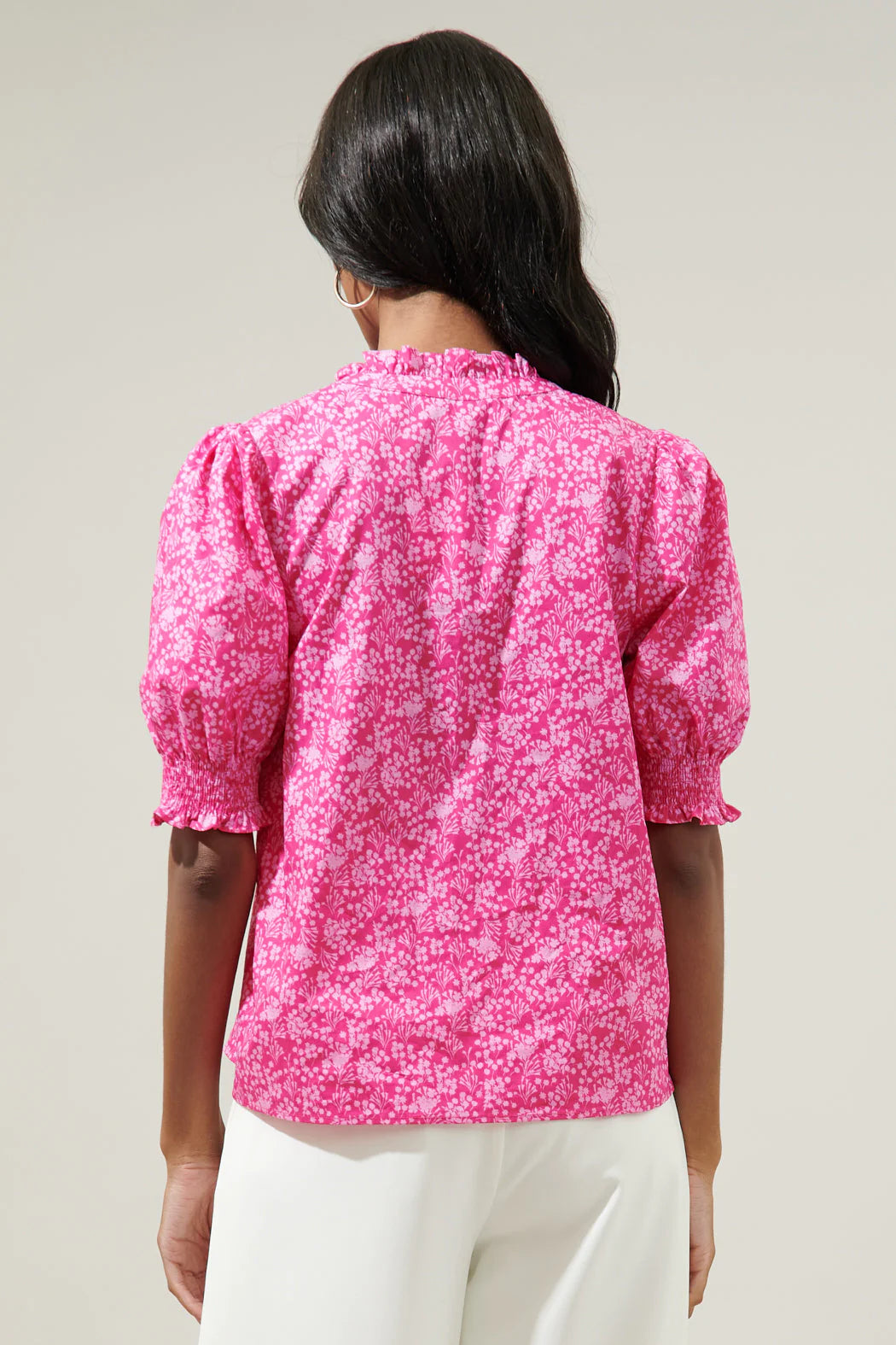 Anya Split Neck Floral Top