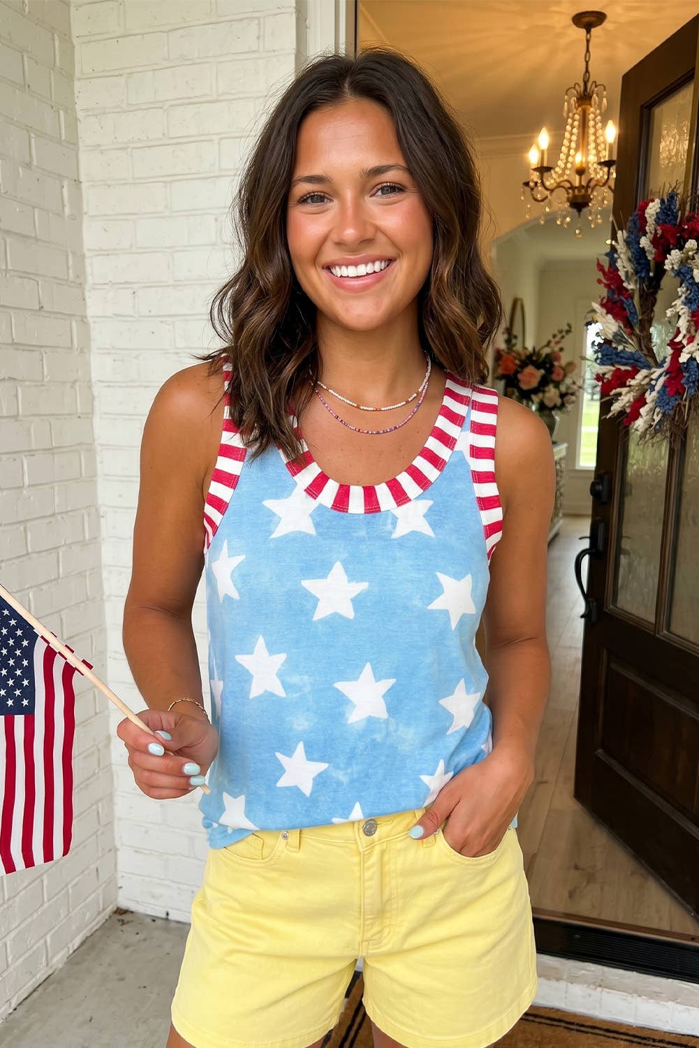 LA Society USA casual tank top, lightweight sleeveless shirt with relaxed fit, ideal for everyday wear and warm weather.