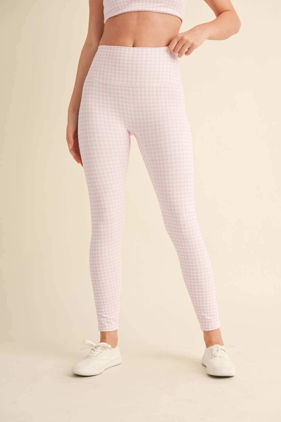 Gingham Print Performance High-Rise Leggings