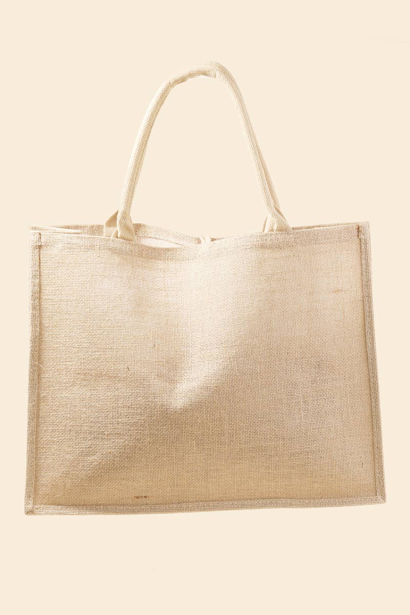 American Flag Burlap Tote Bag