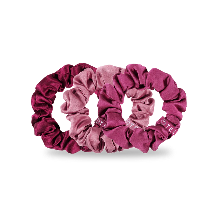 Burgundy Bliss Large Silk Scrunchies - TELETIES
