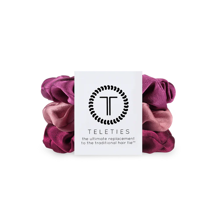Burgundy Bliss Large Silk Scrunchies - TELETIES