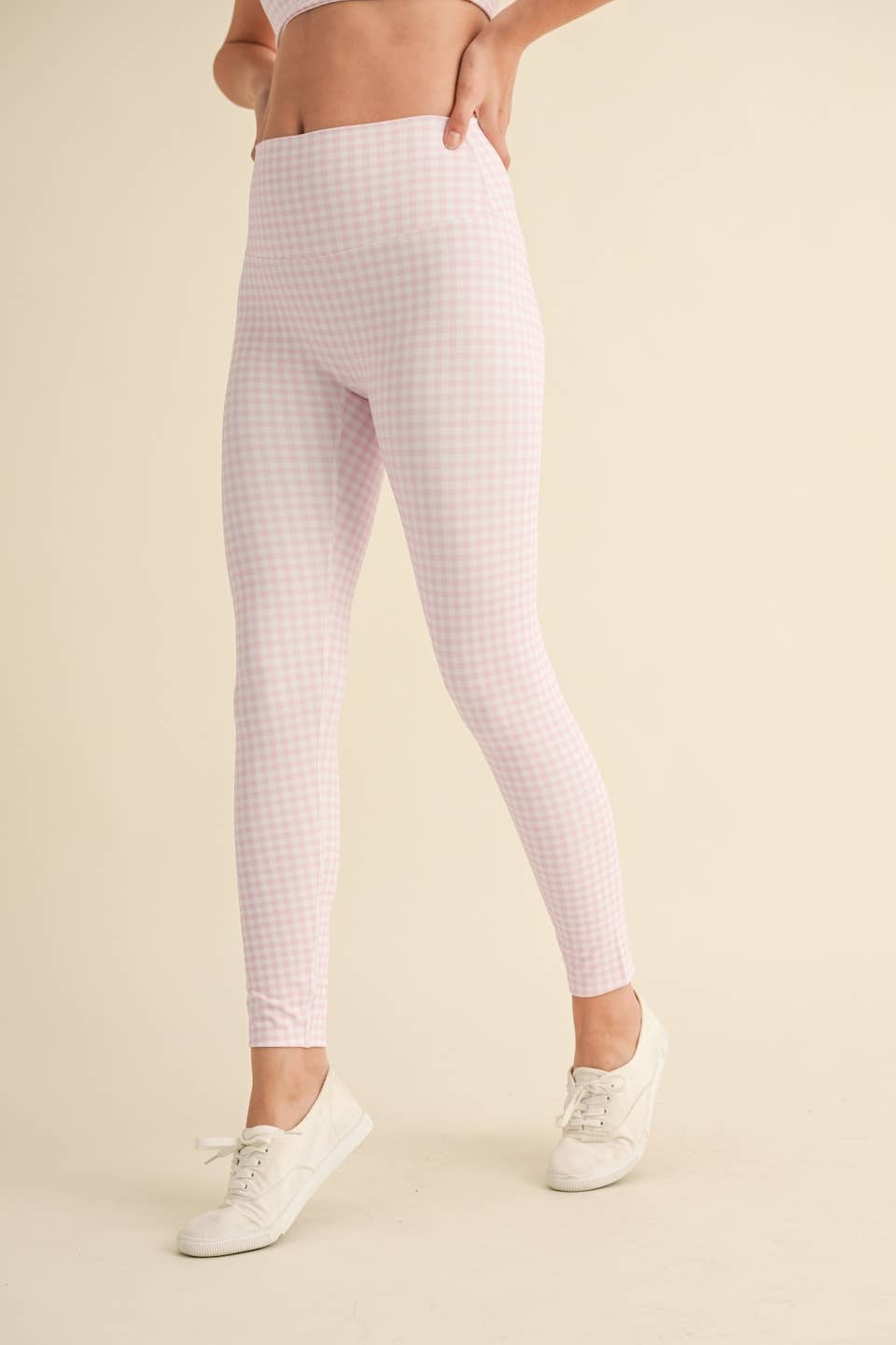 Gingham Print Performance High-Rise Leggings