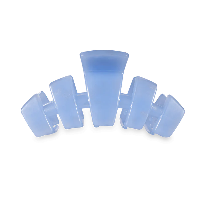 TELETIES Classic Blue Lagoon Mist medium claw hair clip with a smooth, rounded design for secure styling and everyday wear.