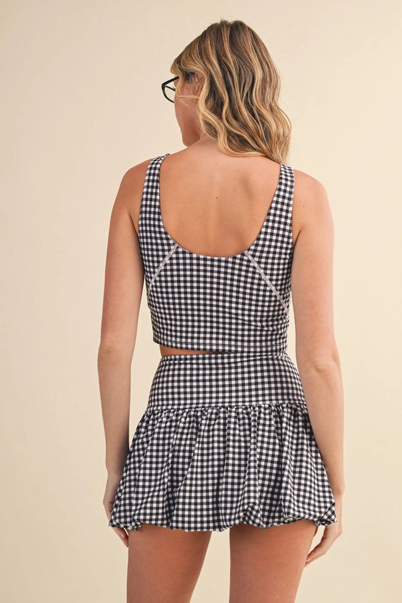 Gingham Performance Crop Tank