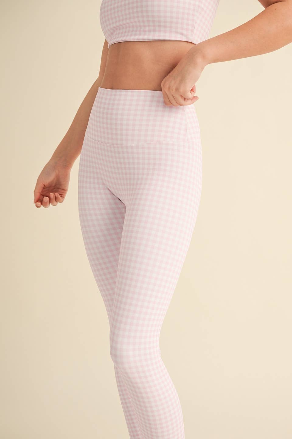 Gingham Print Performance High-Rise Leggings