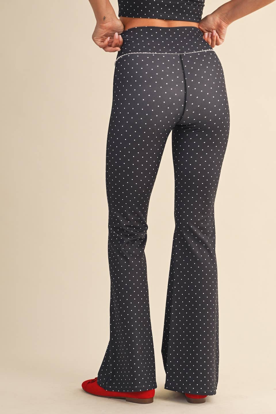 Polka Dot Performance Flare Leggings