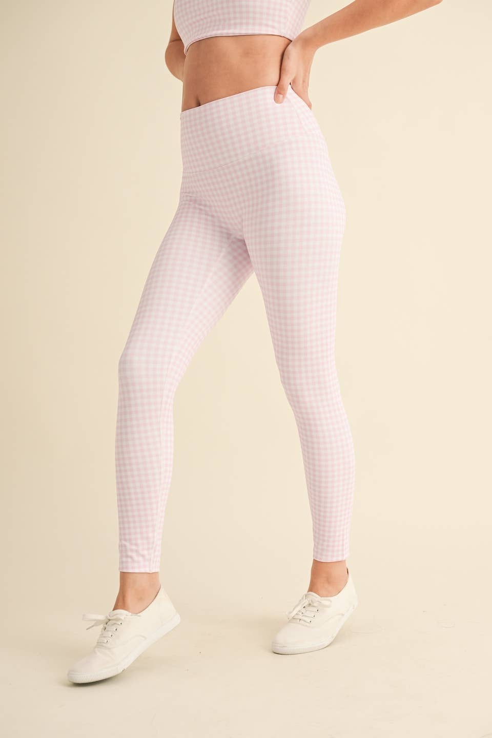 Gingham Print Performance High-Rise Leggings