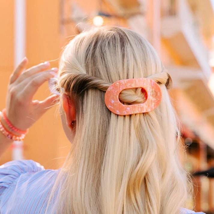 Dreamsicle Small Flat Round Hair Clip
