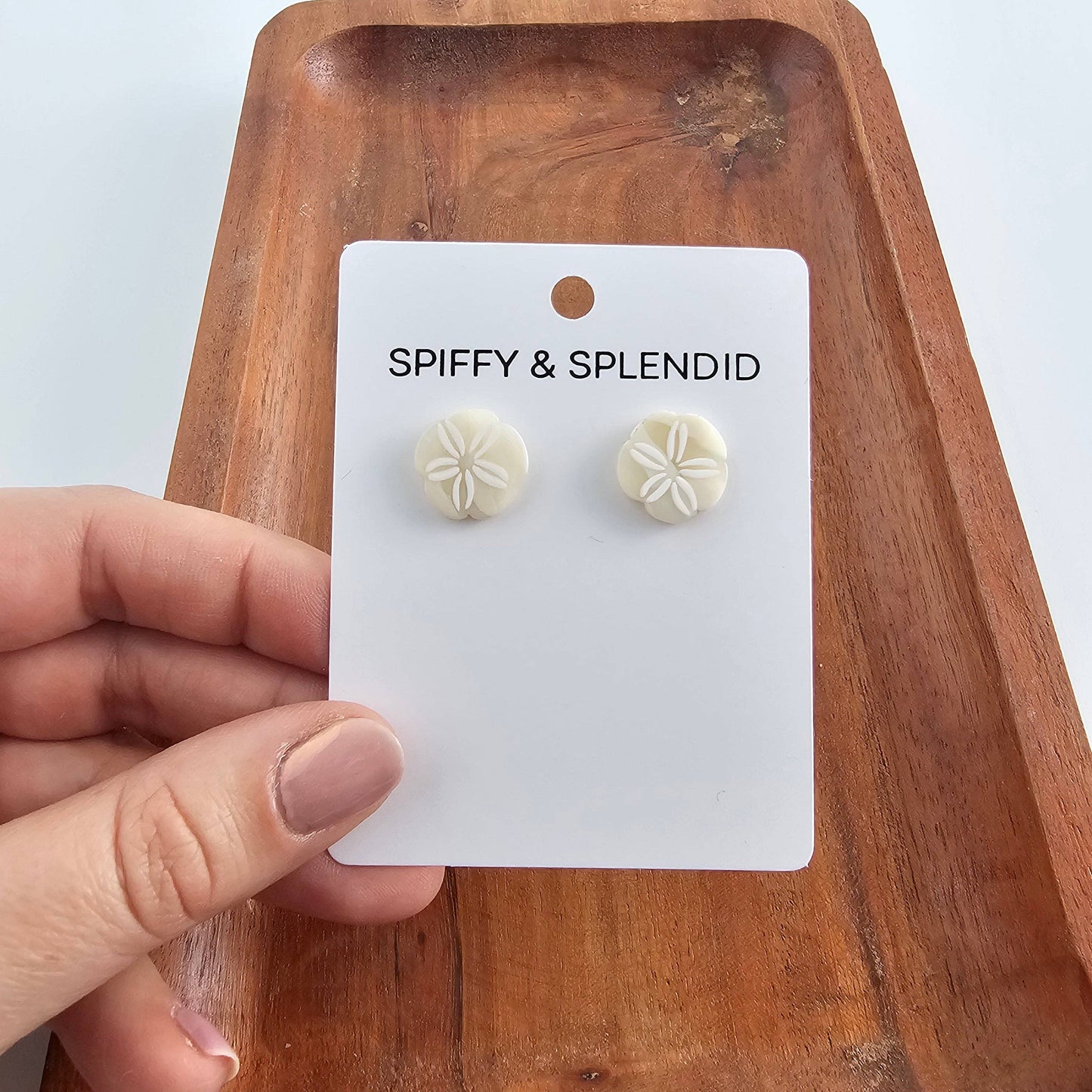 Sand Dollar Studs - Ivory // Jewelry, Resort, Earrings