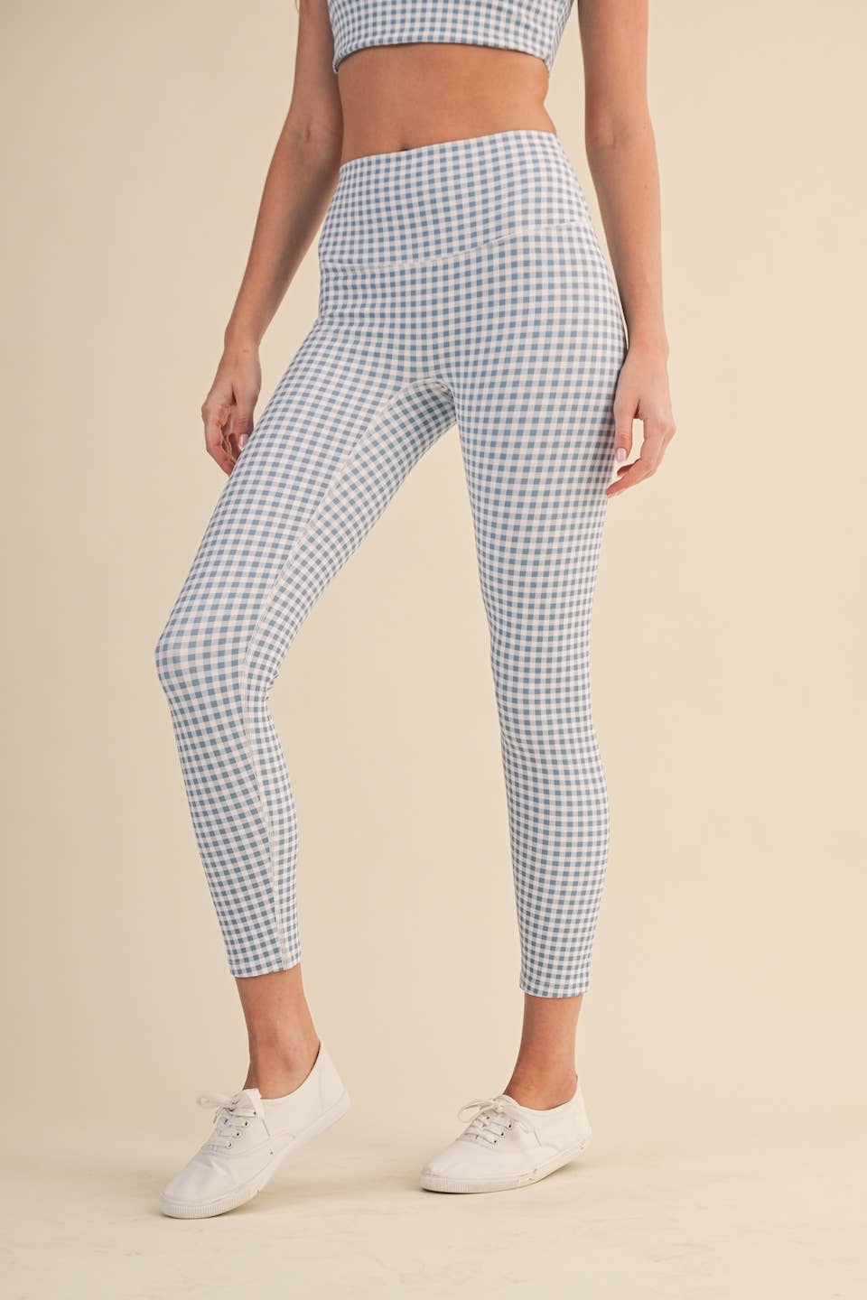 Gingham Print Performance High-Rise Leggings