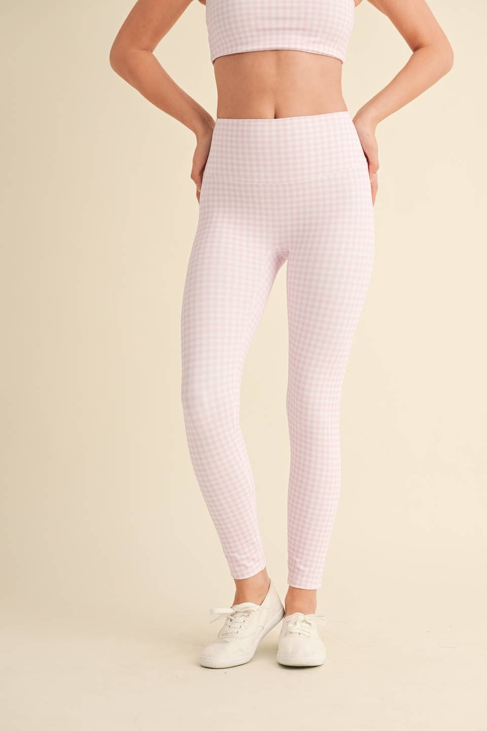 Gingham Print Performance High-Rise Leggings