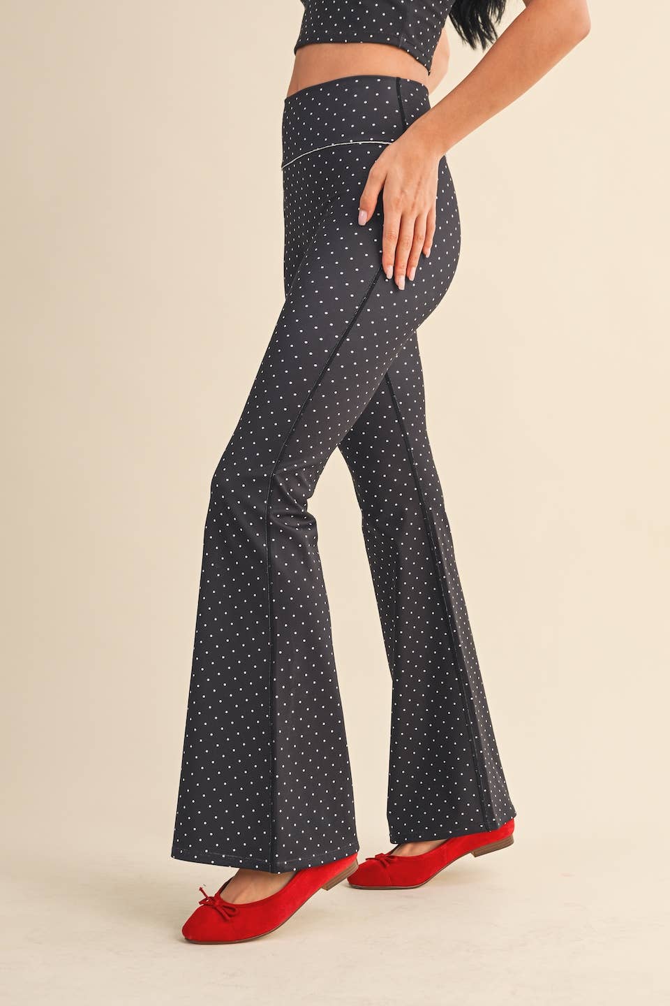 Polka Dot Performance Flare Leggings