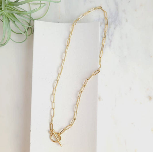 Ciara 18k Gold Plated Paper Clip Chain
