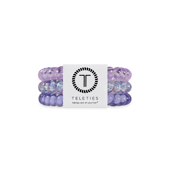 Lavender Mist TELETIES small hair ties, soft elastic hair accessories for gentle hold and stylish hair styling.