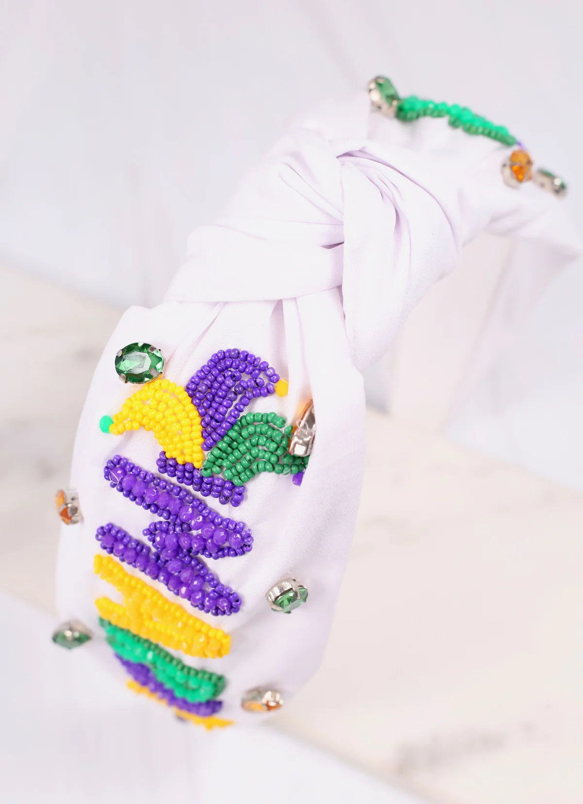 Mardi Gras Beaded Headband- Color Options Available