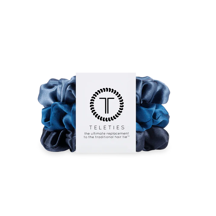 Midnight Rain Large Silk Scrunchies - TELETIES