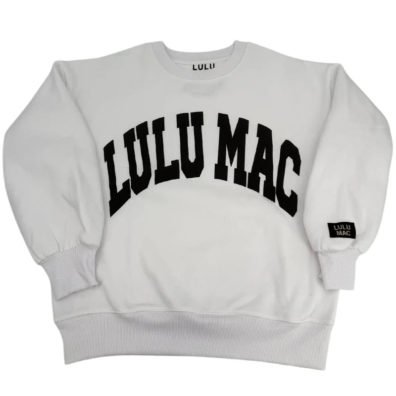 White/Black Logo Sweatshirt - LULU MAC