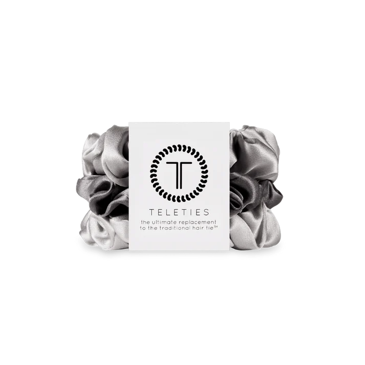 Silver Flames Small Silk Scrunchies - TELETIES