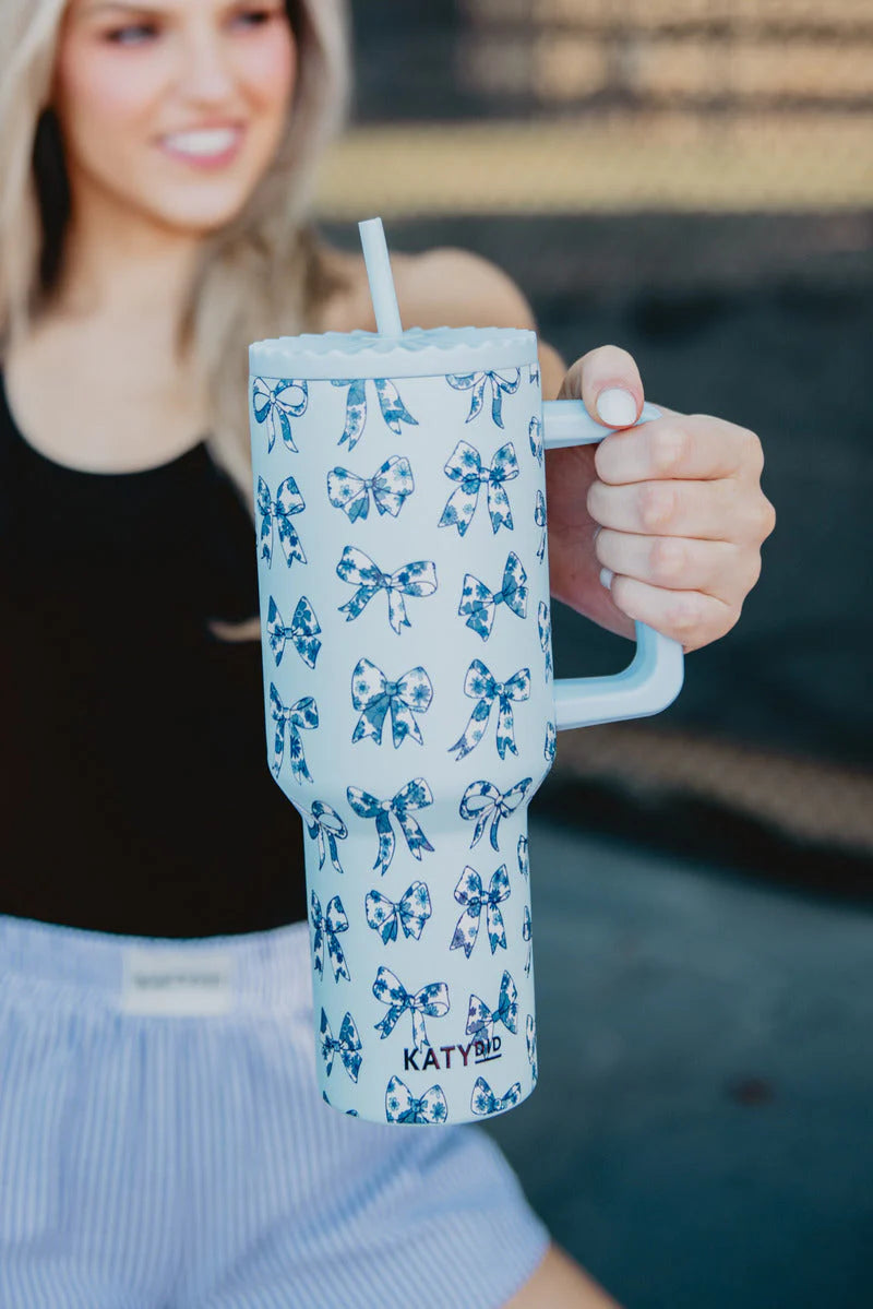 Light Blue Bows 38oz Tumbler - Katydid